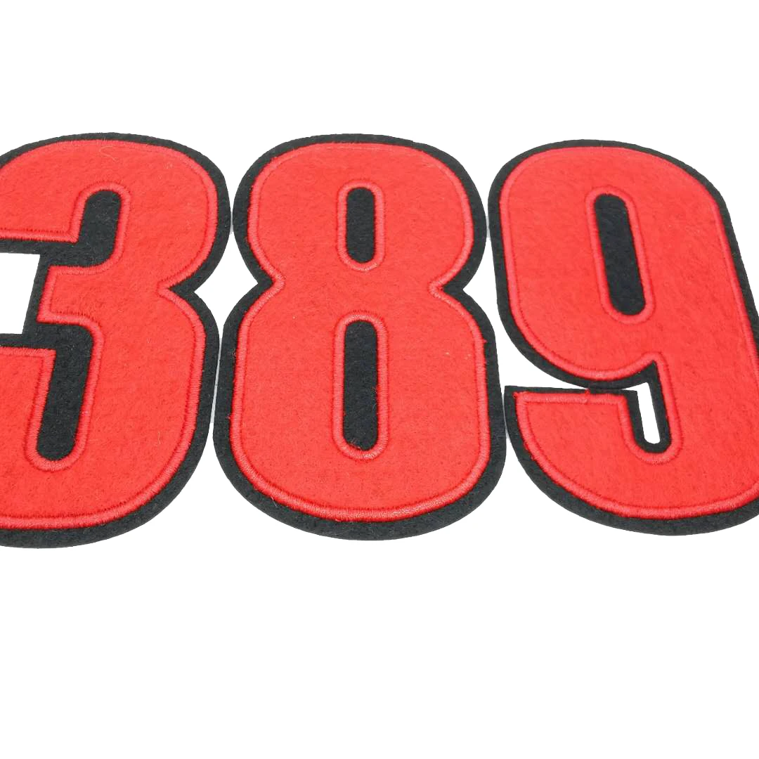 Custom Felt Iron On Applique Embroidery number and letter Patch felt embroidery for clothing