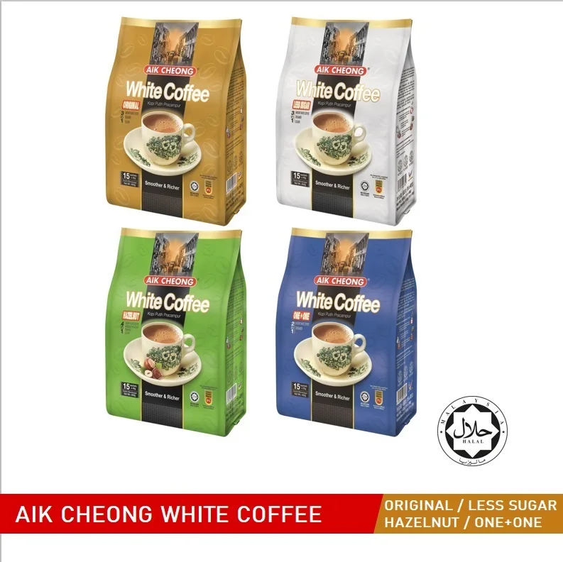 Premium Quality 3 in 1 Malaysia White Coffee Rich Aroma (Original/Less Sugar/Hazelnut/1+1) Comes In 4 Different Option