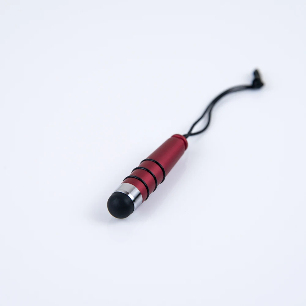 wholesale smooth writing mini shape smartphone touch pen with promotional phone strap