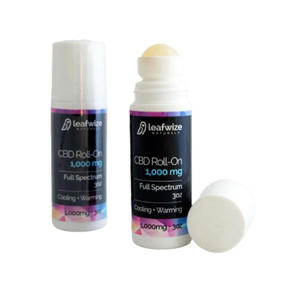 Leafwize Naturals CBD местный валик, полный спектр 1000 мг, сильный согревающий и охлаждающий гель для снятия боли