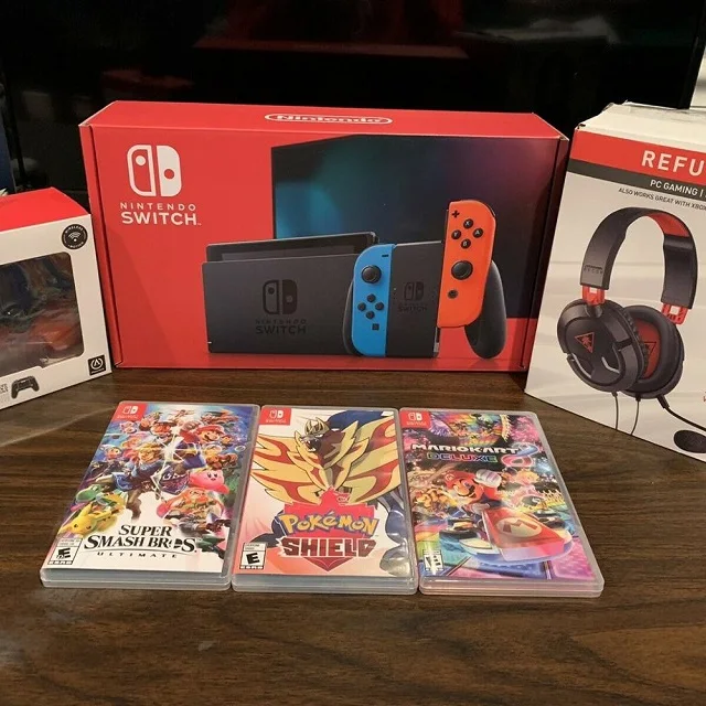 FOR SALE For Authentic Nintendos Switch 32GB Console with Neon Blue and Neon Red Joy Con (11000000549116)