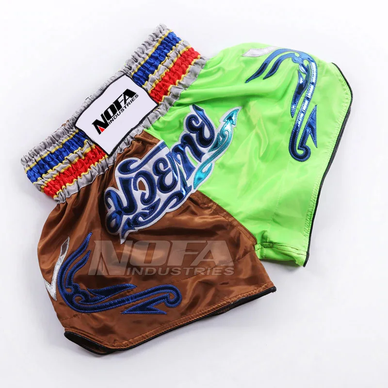 wholesale MMA muay thai shorts with custom logo muay thai boxing shorts custom 100 polyester blank Elastic fight shorts