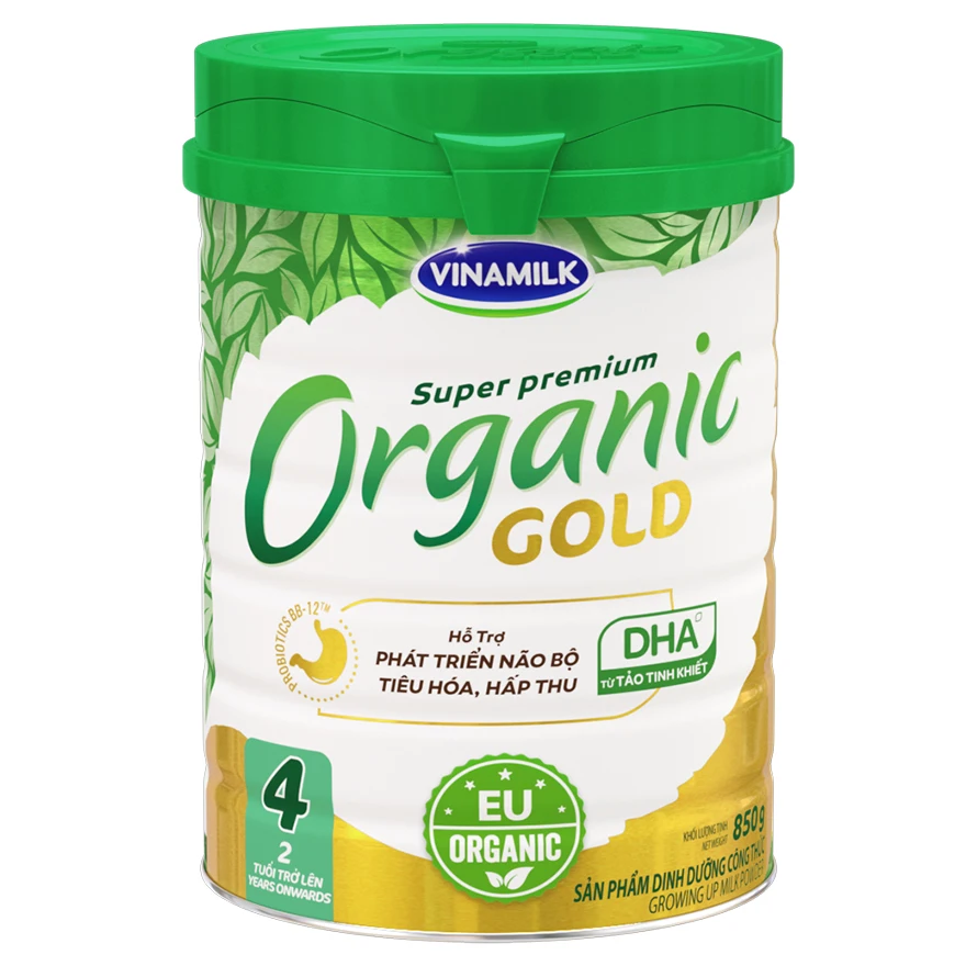 
Baby Powdered Milk - Vinamilk - Organic Gold Brand - Super Premium- Step 4 ( For Children over 3 Years Old) Packing 850g Tin Can 