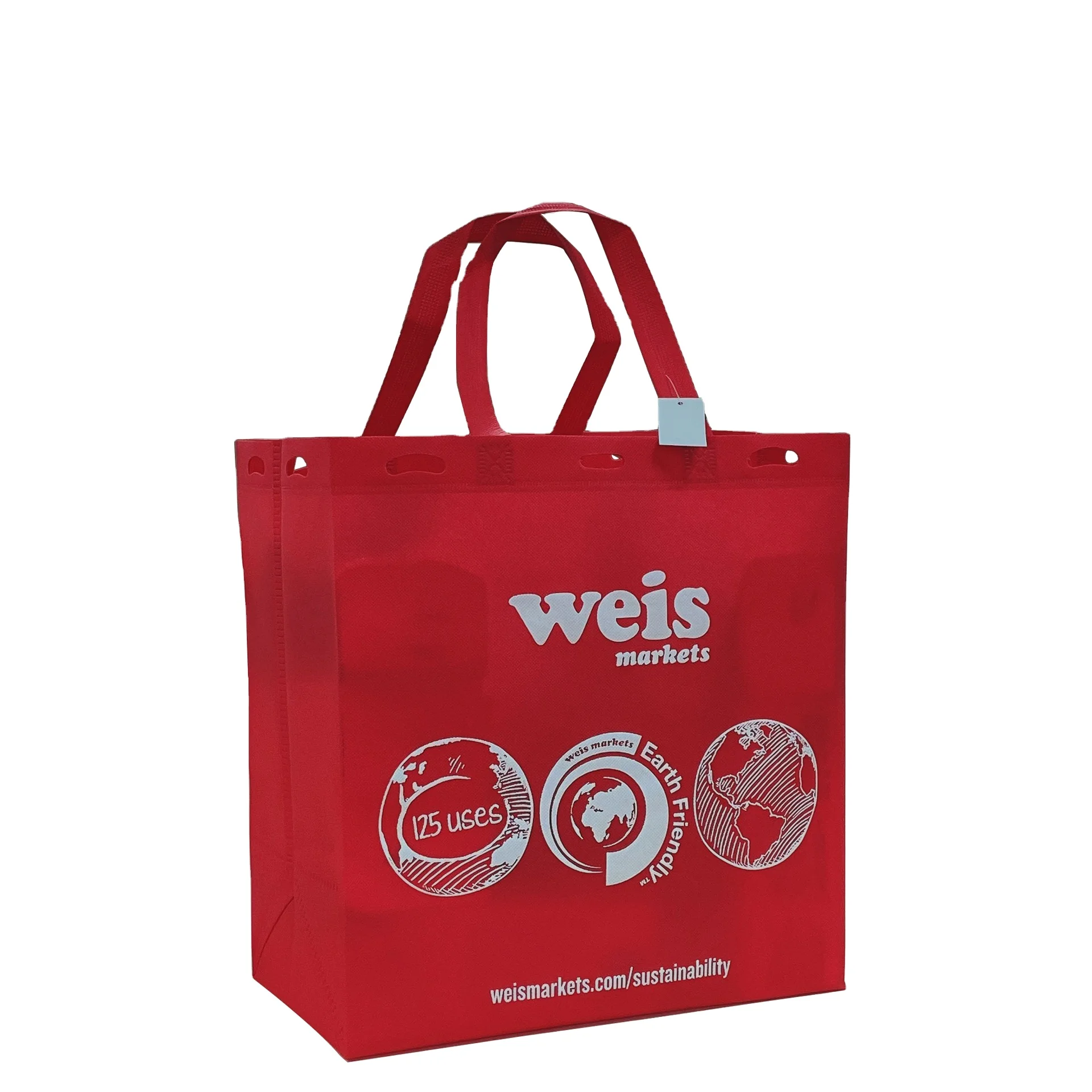 2022 Supermarket Shopping Bags Heat Seal Printed with Logo Large Quantity Low Price