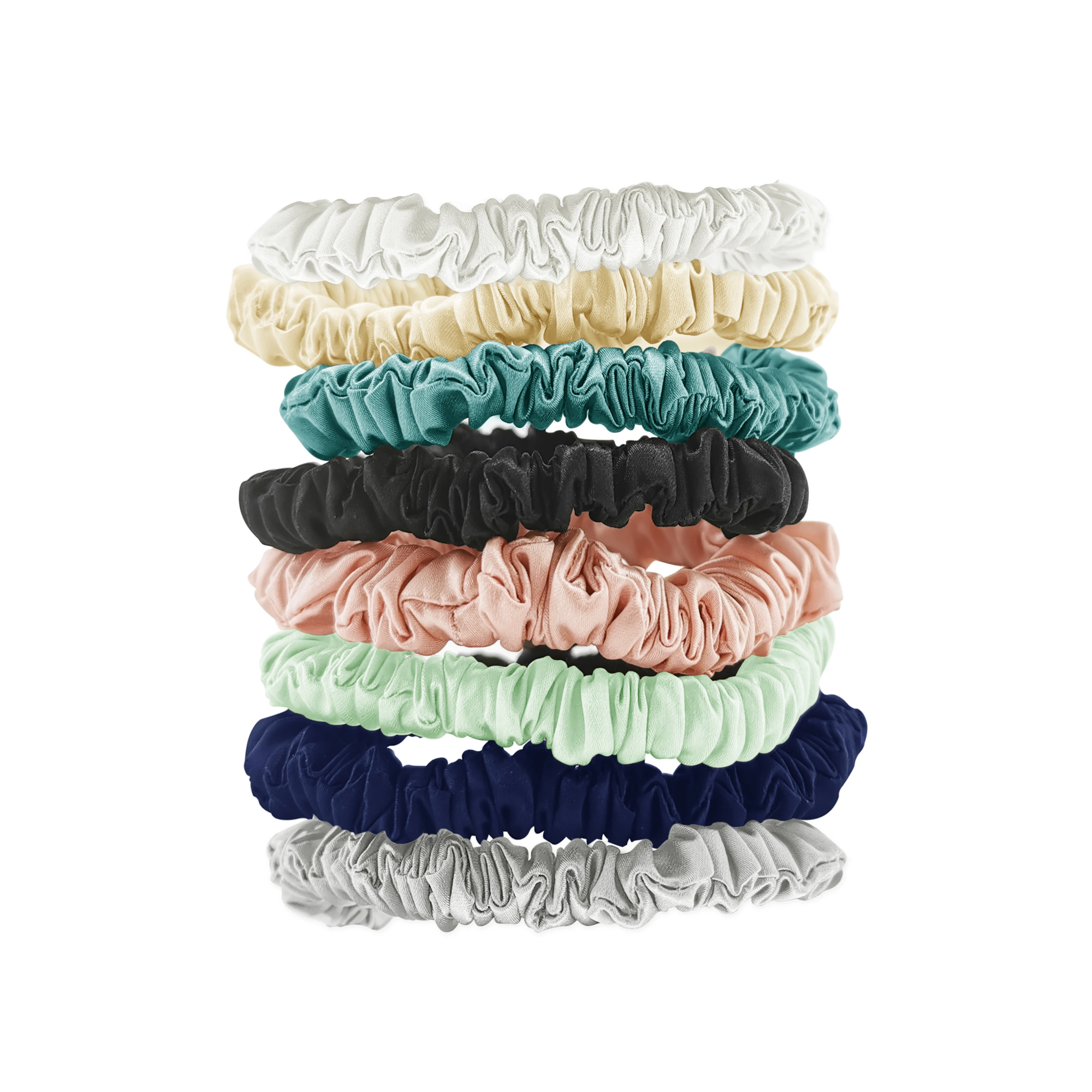 High quality 1cm pure silk scrunchie with 100% silk fabric in pink