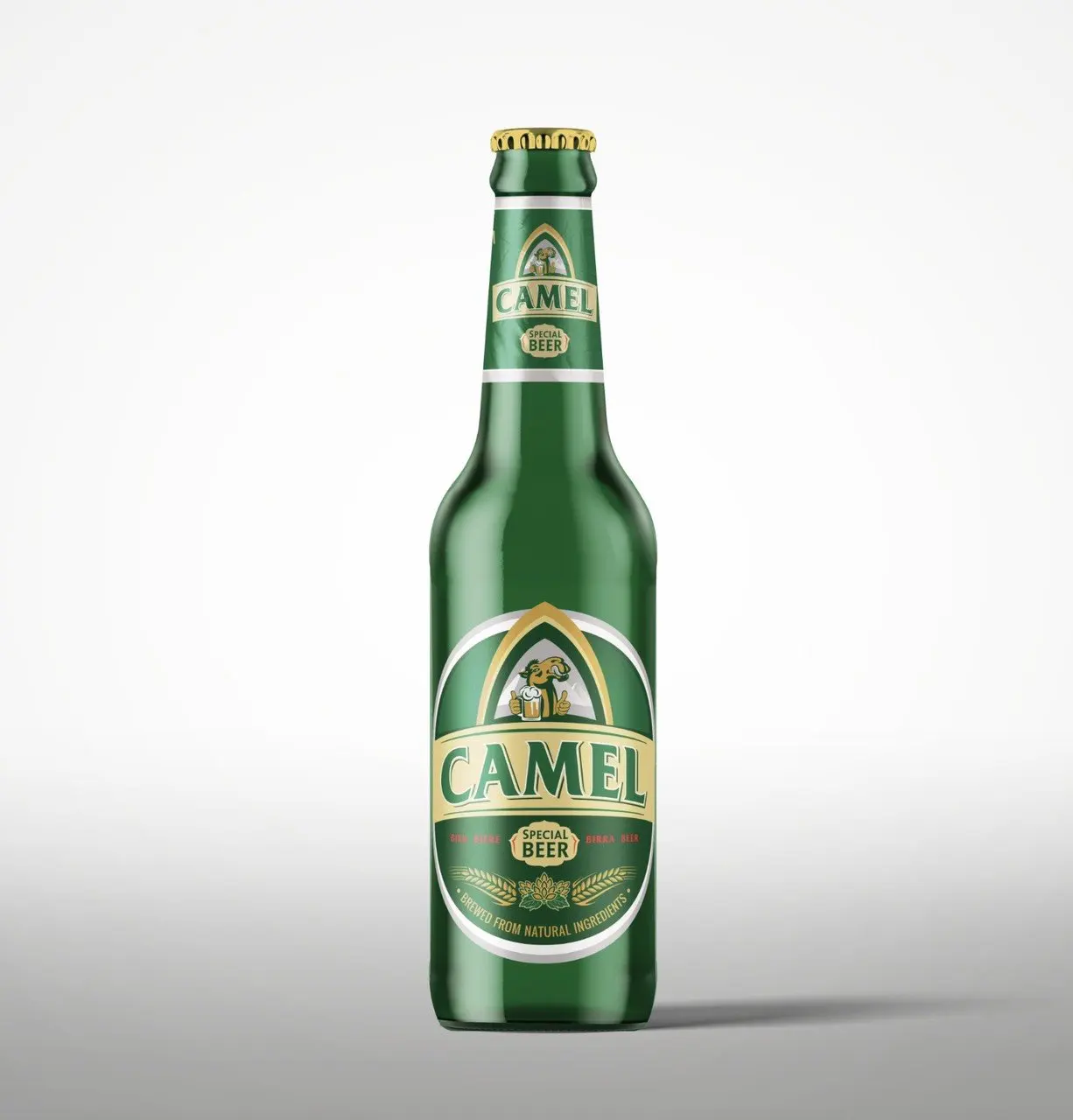 Стеклянная пивная бутылка на заказ 330 мл стеклянная верблюжьего цвета от вьетнамского производителя A & B