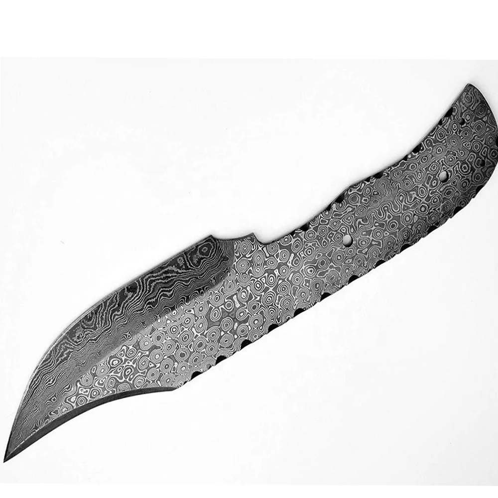 
DAMASCUS STEEL HANDMADE HUNTING SURVIVAL OUTDOOR FIXED BLANK BLADE 