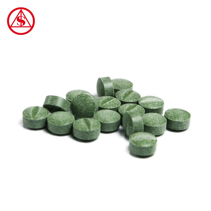 Пищевые Таблетки со спирулиной густая зелень