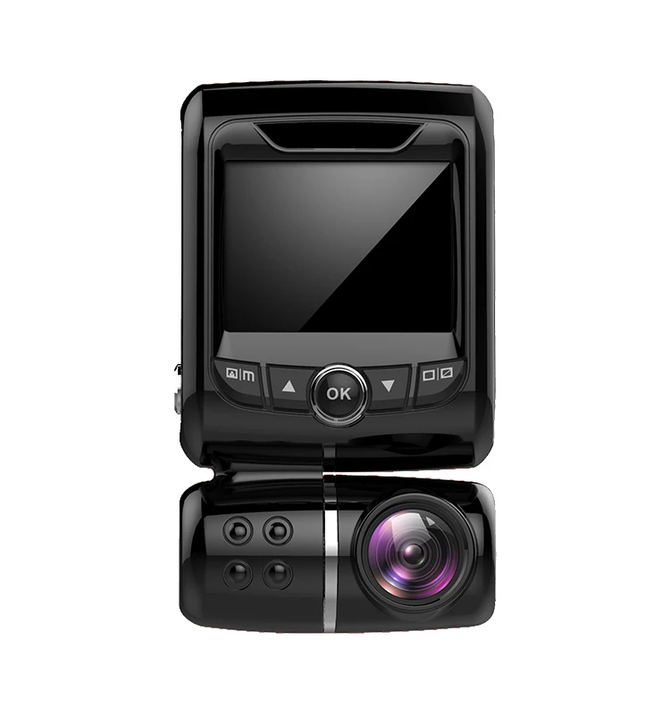 Motorcycle dash camera dual lens 2 channel front and inner  view mini hidden mirror dvr with WIFI