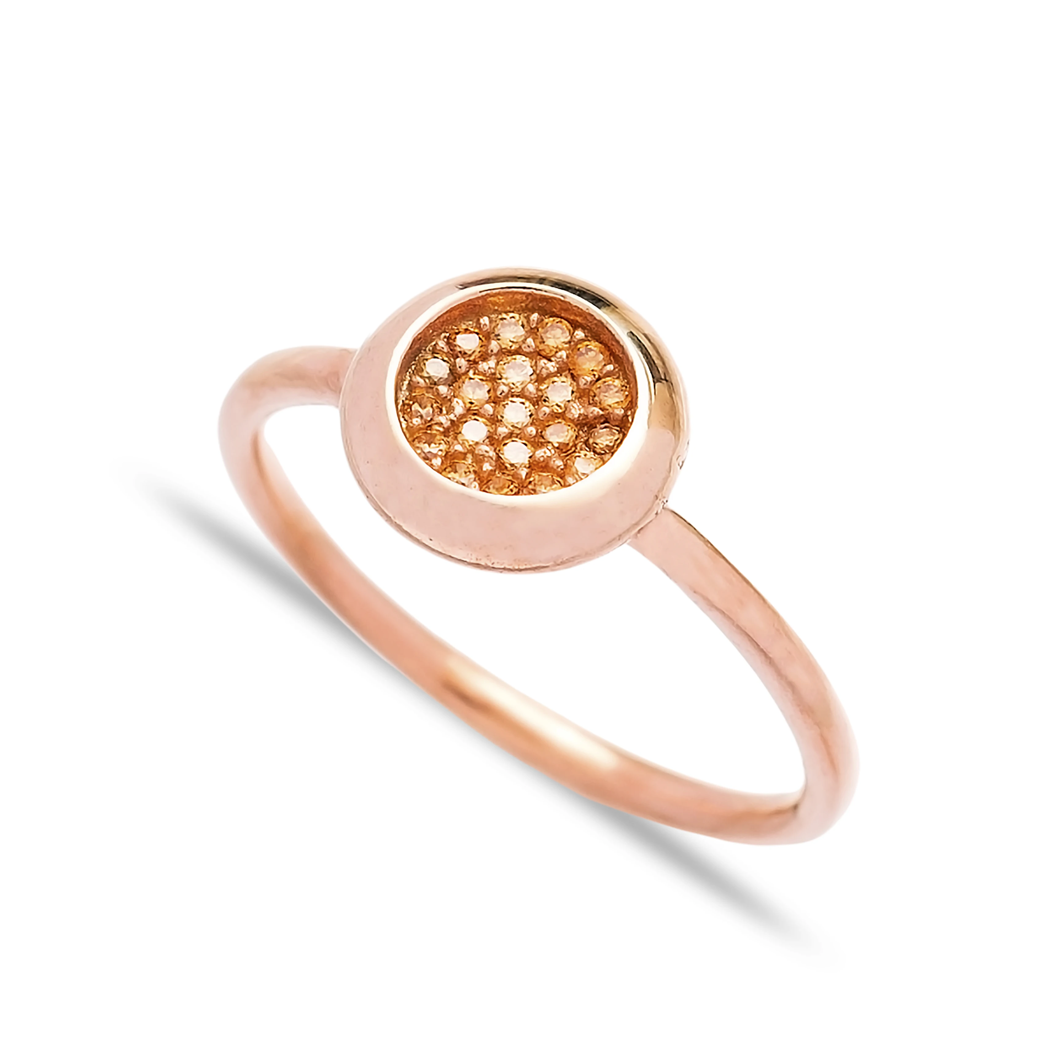 Geometric Shape Round Cut Citrine Stone Ring Wholesale Handcrafted 925 Sterling Silver Ring Jewelry