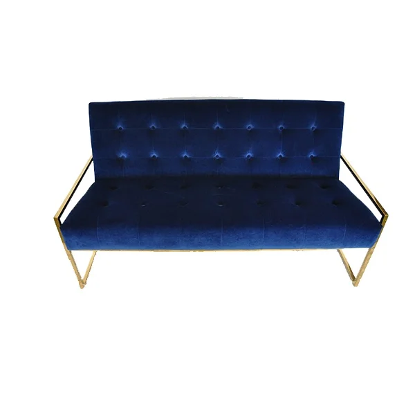 Longer Horn Gold Stainless Steel Leg Performance Velvet Armchair