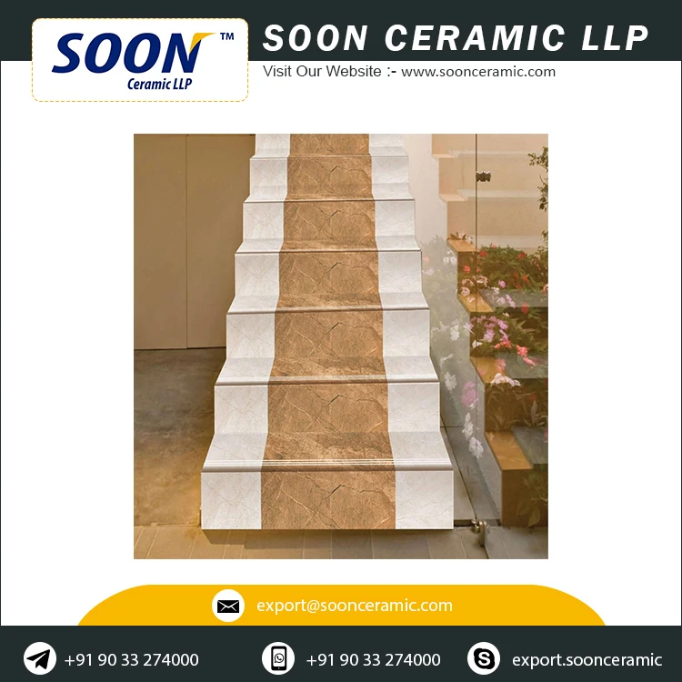  Новейшая Красивая полированная фарфоровая напольная плитка 200x1200 Step & Riser от индийского поставщика