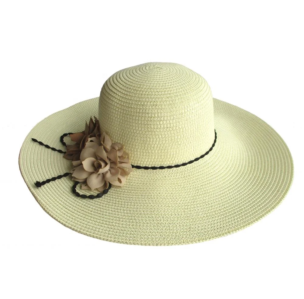 Wholesale Women Beach Paper Straw Hat Wide Brim