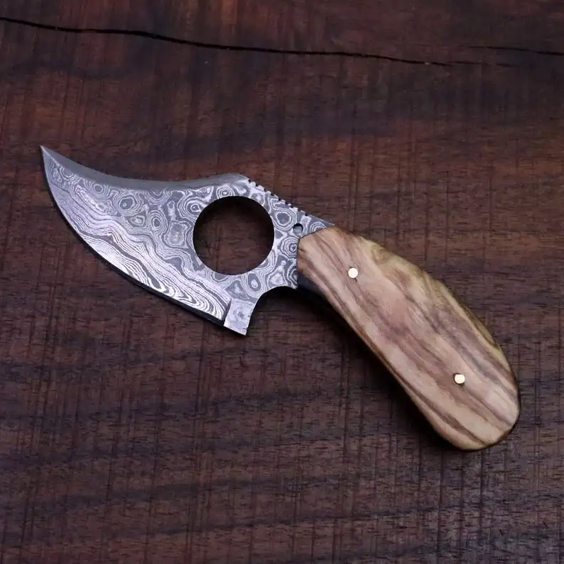 Дамасский нож с ручкой из оливкового дерева походный охотничий для выживания на коже рождественский подарок мужчин