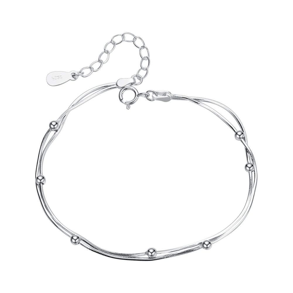 Women Plain 925 Jewellery Real Pure Sterling Silver Bracelet
