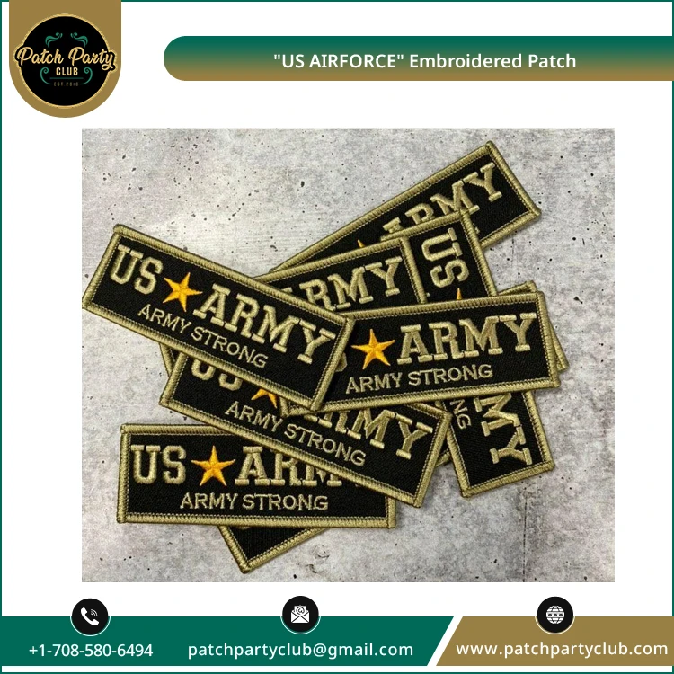 Китайский оригинальный поставщик продает нашивки с вышивкой эмблемы армии США для одежды