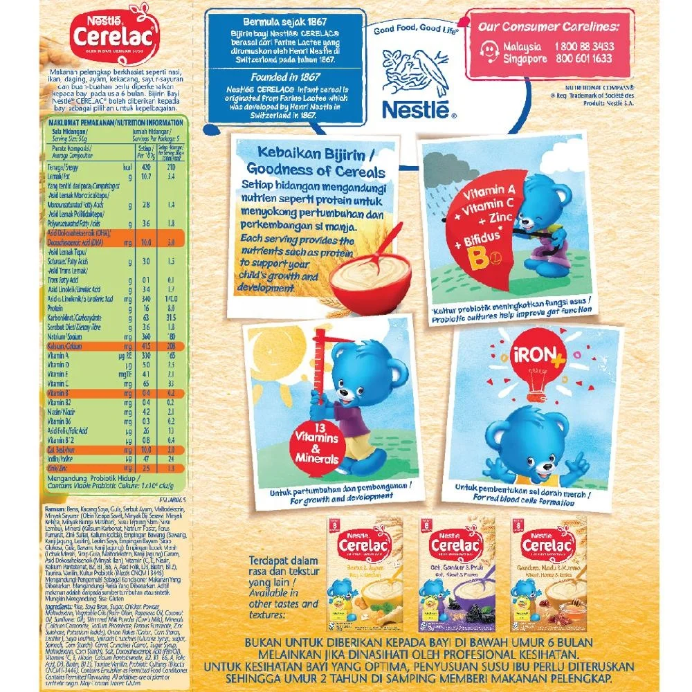 
Cerelac Cereals with Milk Rice & Chicken 250 Gram Halal Baby Cereal 