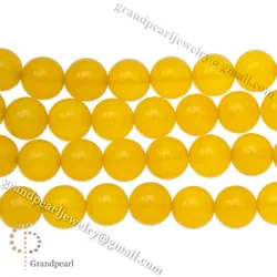 Semiprecious Stone Beads in 8mm Yellow Agate