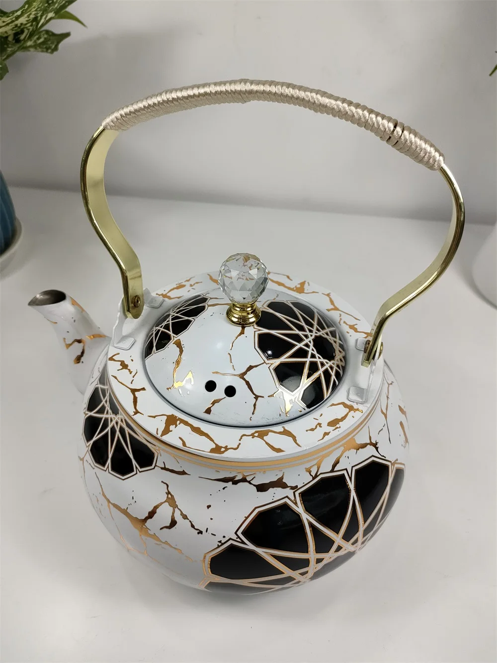 2022 Hot Sale Arabic Style Teapot 1.5L 2.0L Gold Plated Stainless Steel Teapot