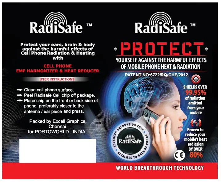 RADISAFE - CIEMS CERTIFIED Cell phone Radiation Prevention and Heat Reduction Chip protection against High frequency EMF waves