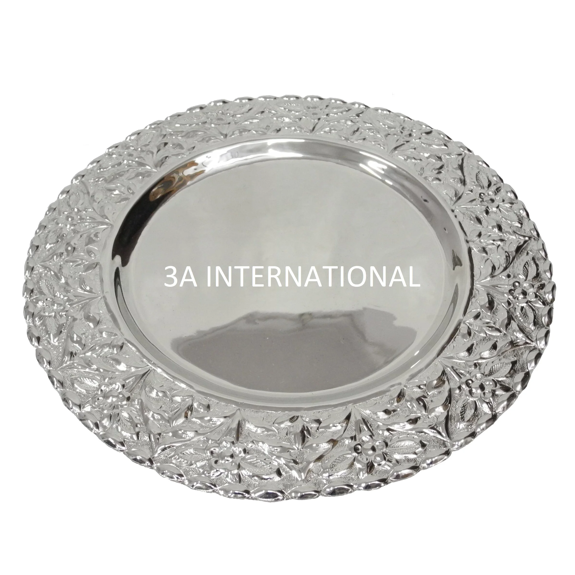  Декоративная закругленная тарелка с рельефной каймой для зарядного устройства 13 дюймов тарелки из нержавеющей стали закусок сервировочные завтрака товары ресторанов