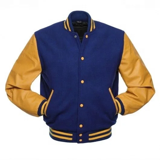 letterman Jacket With Leather Sleeve Sports Baseball Jacket Men Letterman Jacket