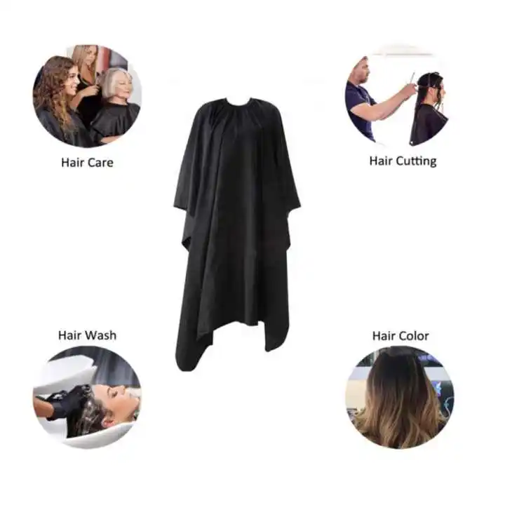 Высококачественный комбинированный парикмахерский халат и Водонепроницаемый Фартук Индивидуальные Черные накидки из полиэстера для парикмахеров