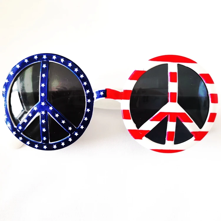 USA Flag American Peace Party Round Sunglasses 4th of July Glasses