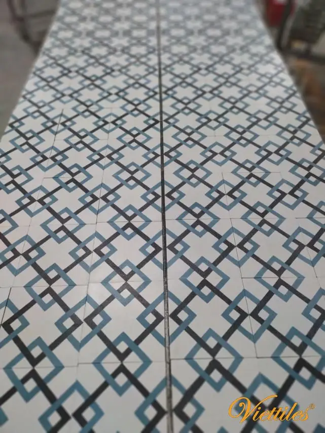 Terrazzo handmade cement tiles high quality black and white for 5 star construction eco-friendly product