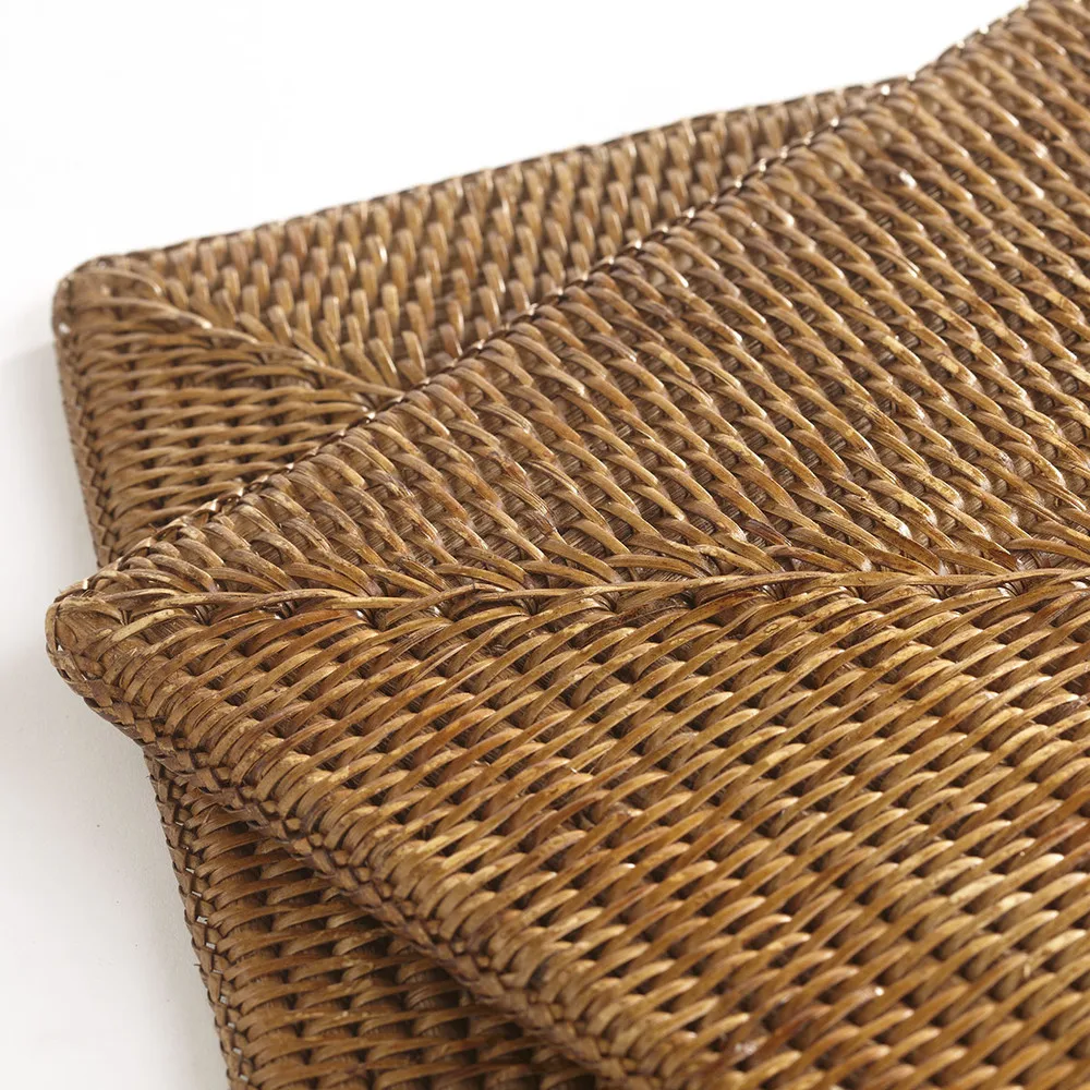 Wholesale table wedding placemat woven rattan square placemat set 2020