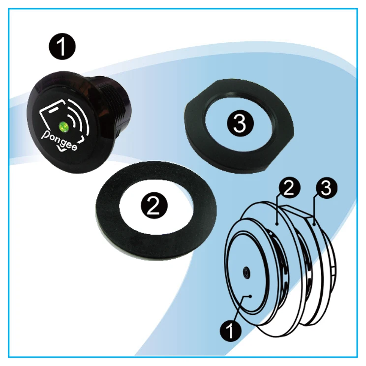 LF125KHz HF13.56MHz ISO 14443A 18092 NFC RFID, автономный мини контроллер доступа с заподлицо