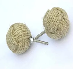 New Nautical Decor Drawer Knobs Pair of Jute Rope Shelves/Cabinet Drawer Pulls Knobs lot of 10
