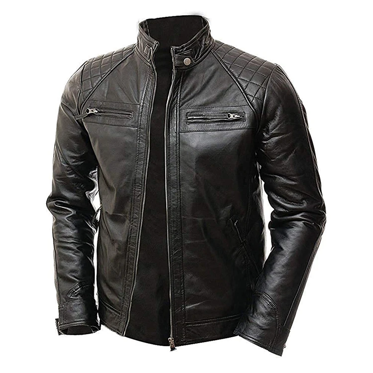 hot selling Classic design Pure Quality leather jacket Fashion Men black Lamb Leather Jacket/men leather jackets/Pakistan