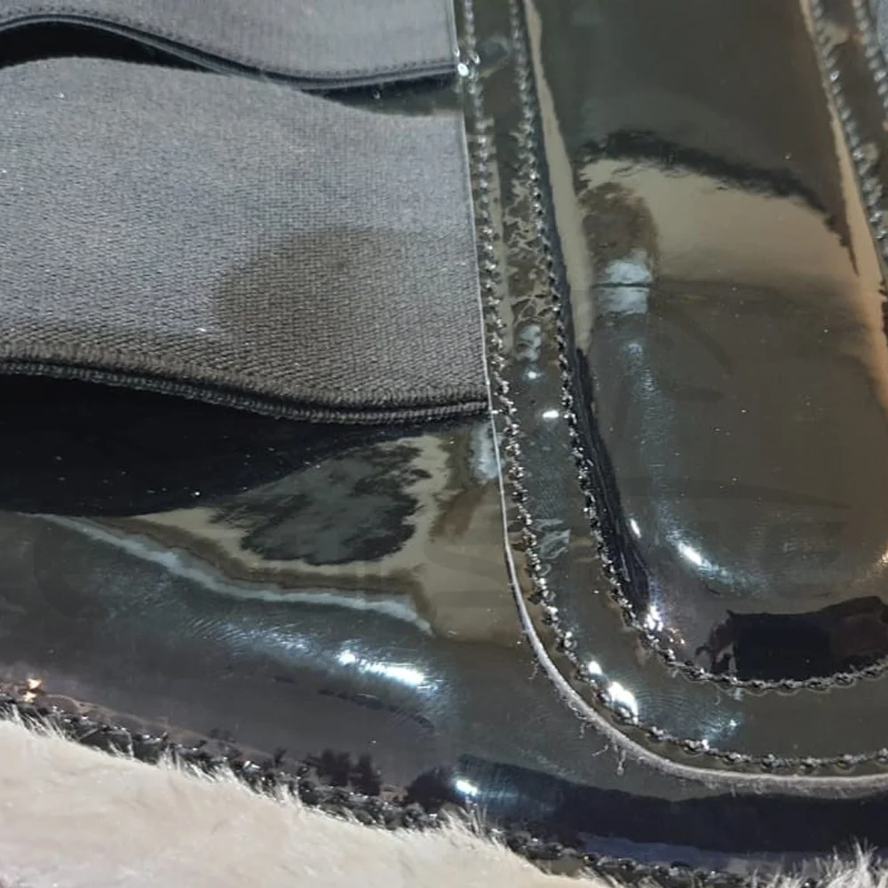 Однотонные черные ботинки для лошадей кожаные белые мягкие флисовые меховые спортивные премиум-качества конного спорта