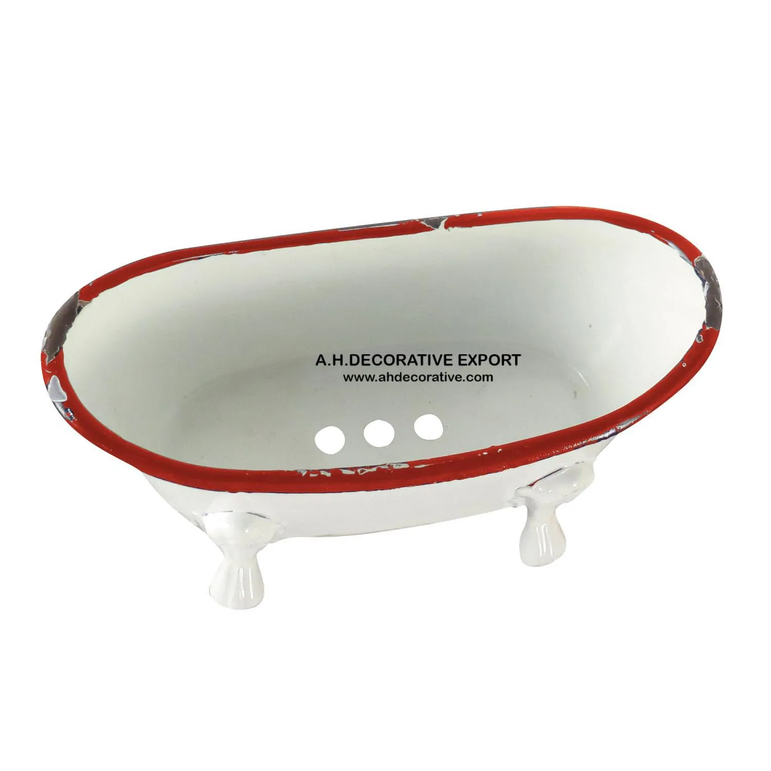 Luxury High Quality Metal Decorating White Shiny Colored With Bath Tub Shape Soap Dish Bowl for Sale