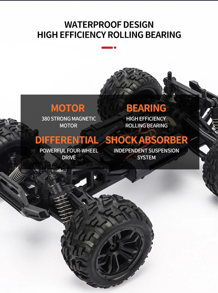 
1:16 2.4G Waterproof Climbing 4WD RC Race Car Toy with Durable Wheels Q122B 