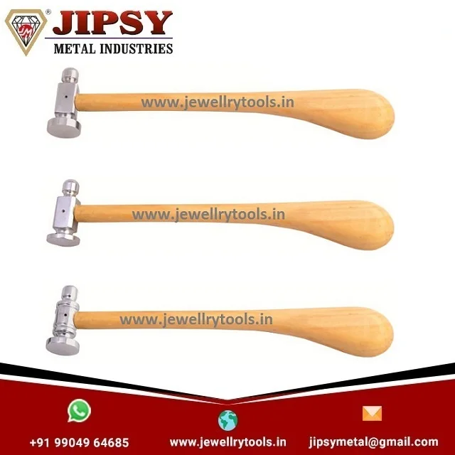 German Style Chasing Hammer New Chrome Metal Jewelry Tool for Industrial Use