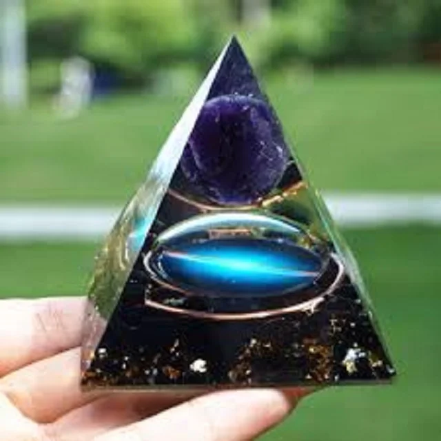 Beautiful Black Tourmaline With Amethyst Sphere Orgonite Pyramid Best Quality Orgone Pyramid For Wholesale