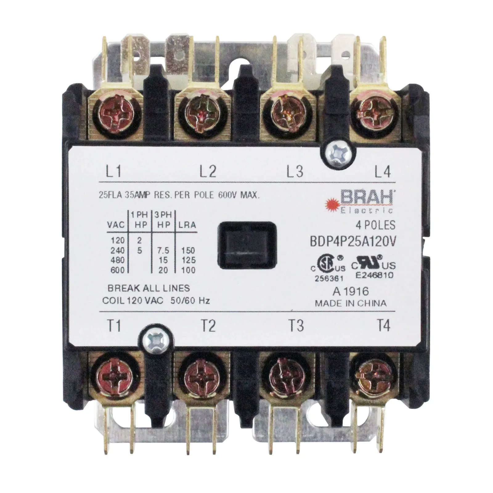 BDP4P20A24V, New In-Stock 20 Amp Definite Purpose Contactor Chint From Brah Electric