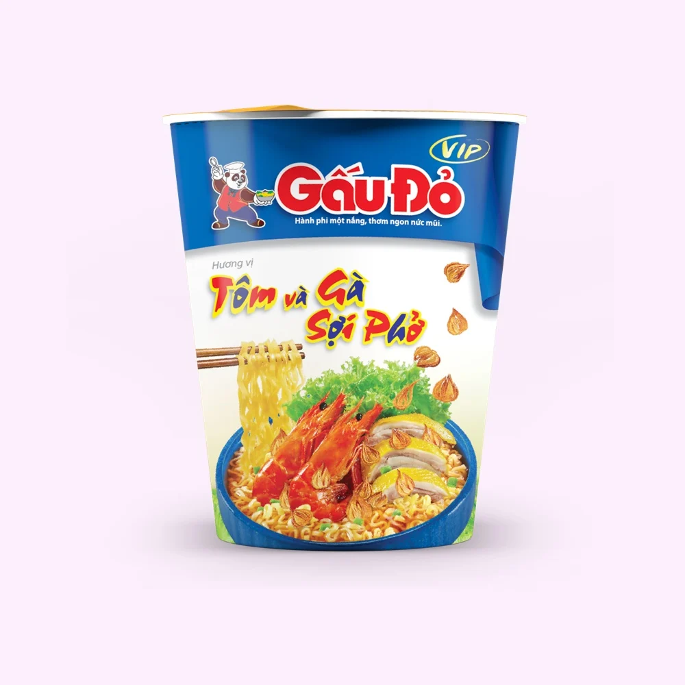 GAUDO Instant Noodles with fried onion flavor (65gr x 24 cups per carton)