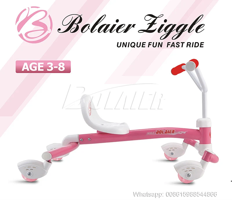 Radio Flyer, Ziggle, Caster Ride-on for Kids, pink