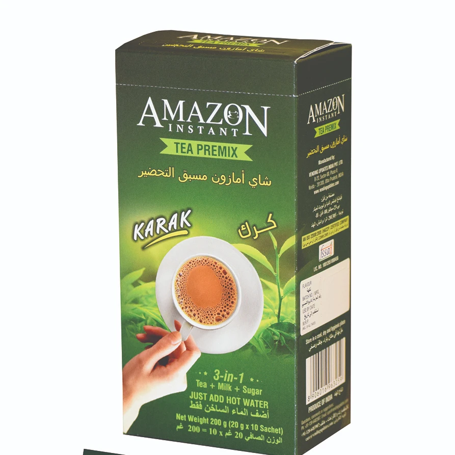 
 Ведущие экспортеры Amazon Instant Tea премикс с молоком в кардамоме фаворит 10 единичных пакетиков 200gm (20 gm X 10 саше)  