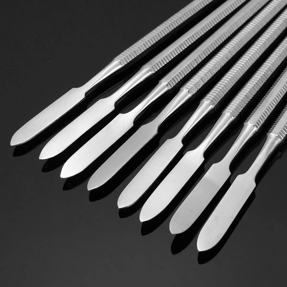High Quality Cosmetic Cream Spatula Set of 4 Pcs Stainless Steel Satin  Polish Finishing Make-Up Spatula