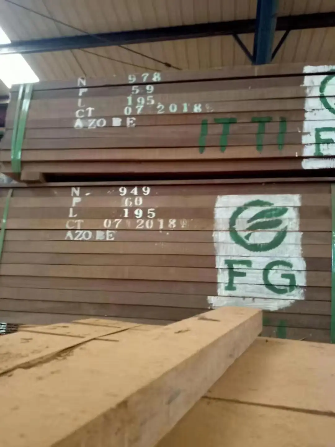 Ekki/Azobe  large square logs for furniture