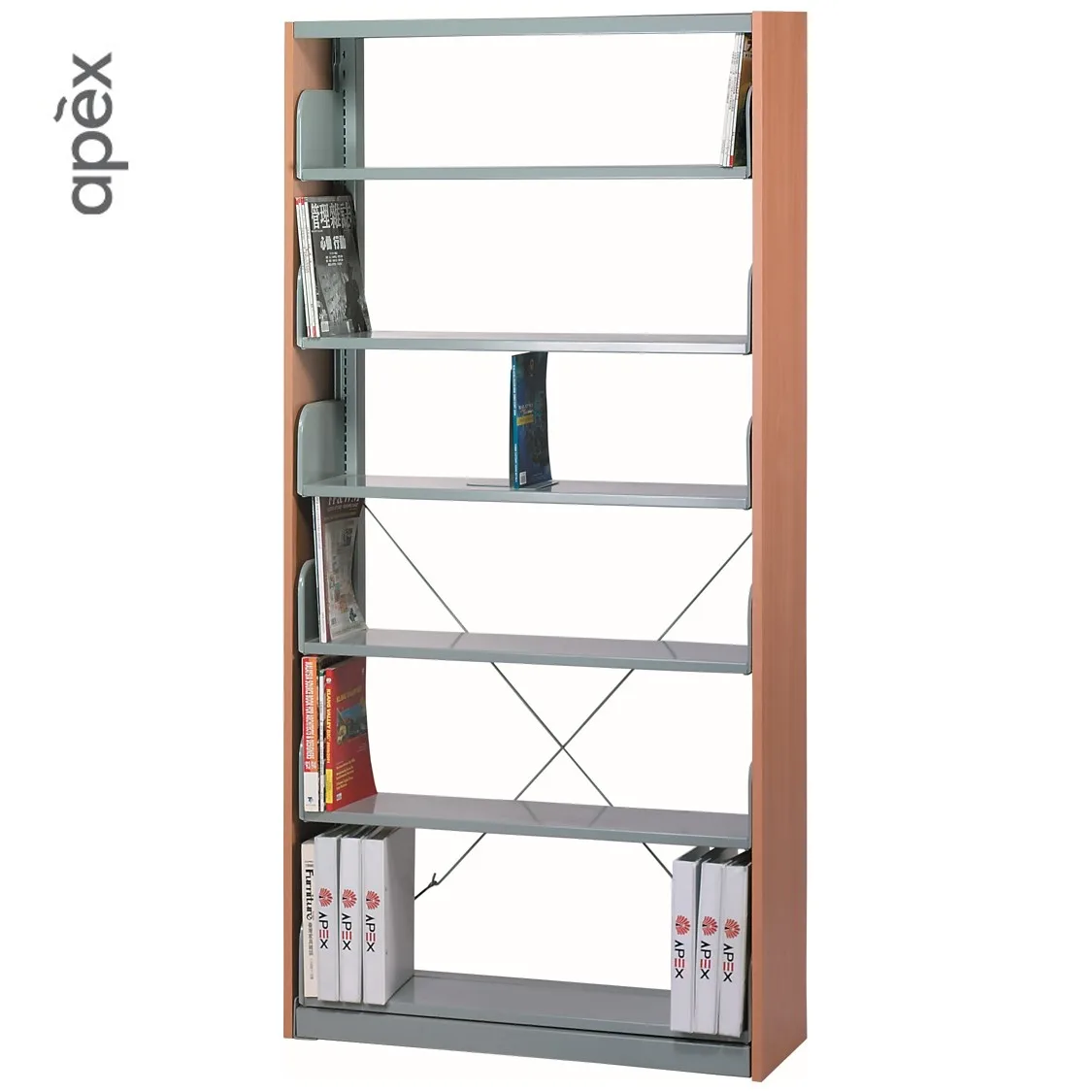 Malaysia One Stop Office Furniture Simple Modern Industrial Style Education Series Multifunctional Library Shelf