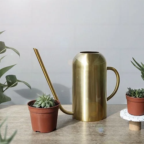 Luxury Watering Can Overhead Handle Tall Jug Shape Brass Plating in Iron Home Decor Gift Watering Gardener Use Factory Price
