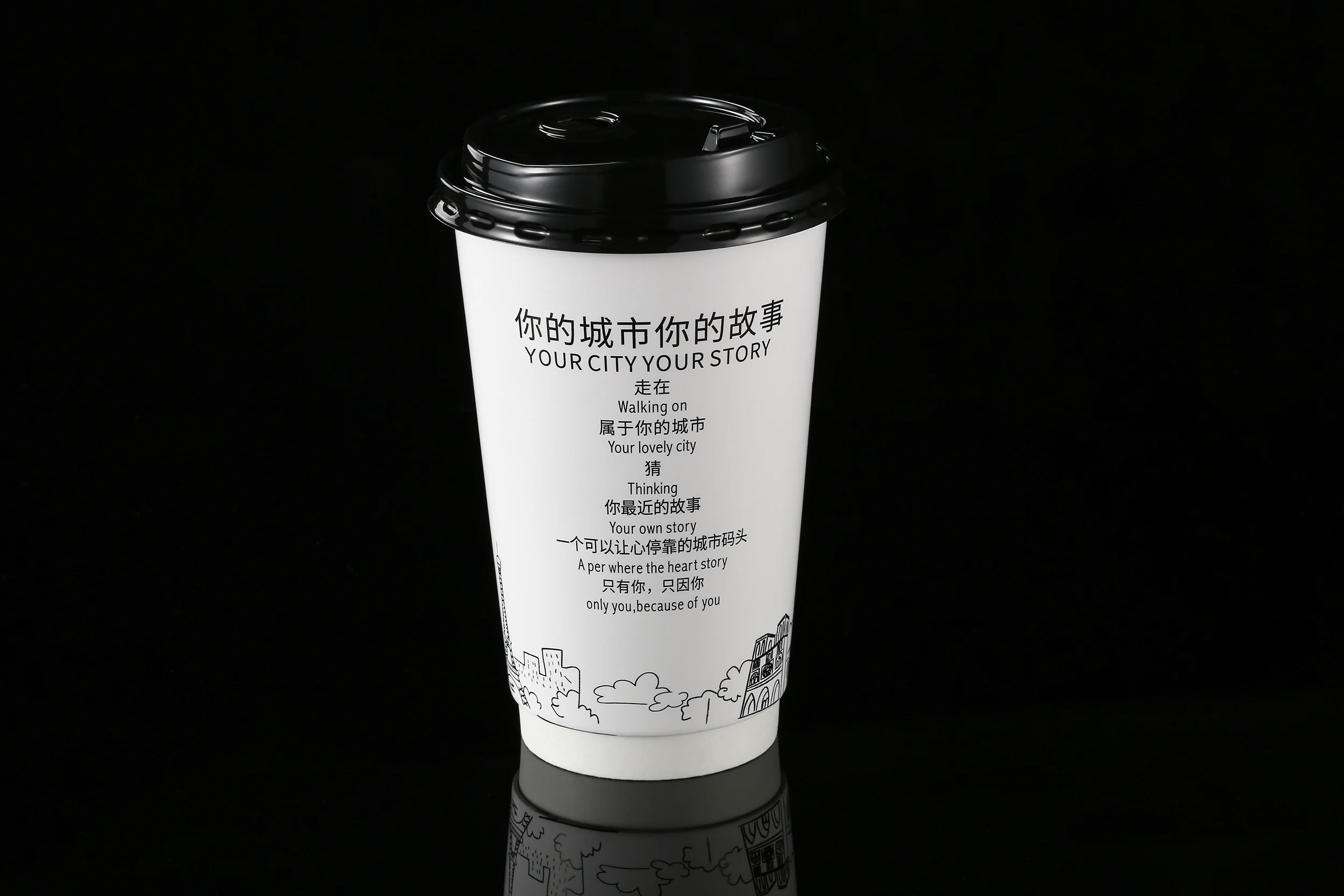 
Double wall paper cup 12oz extra thick custom paper cup heat proof takeaway coffee cups 