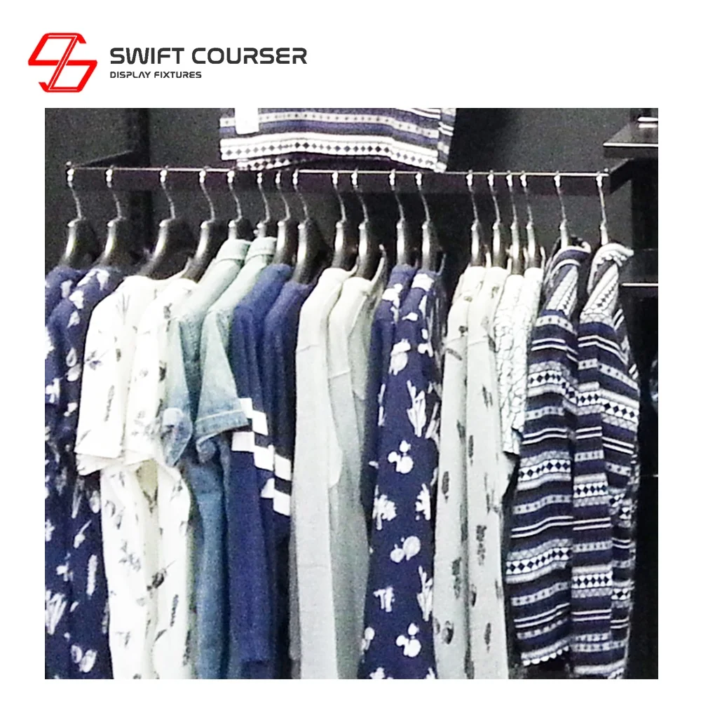 Boutique slotted upright wall u shaped clothes hang rail