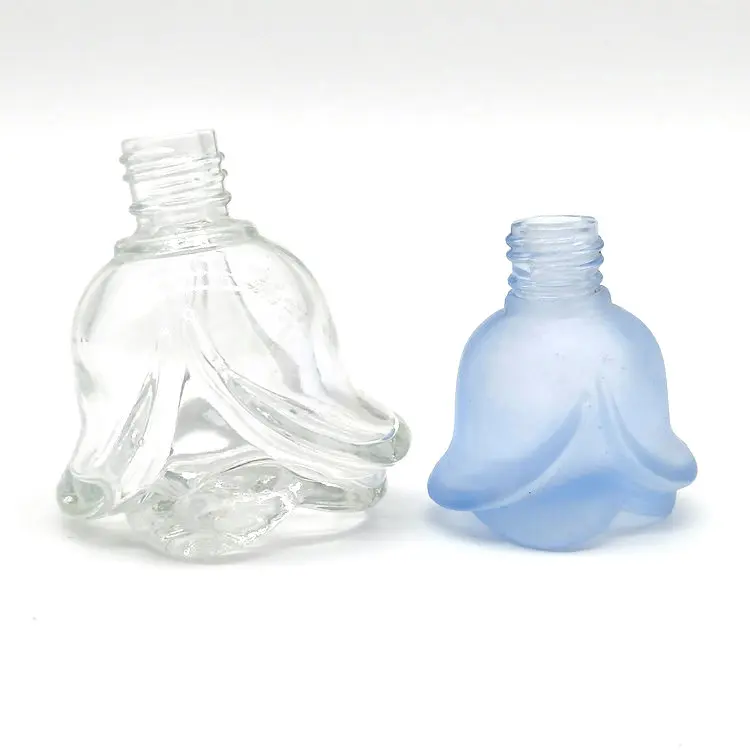 hot sale flower shape  Glass Nail polish bottle Nail Oil bottle Empty Glass bottle for nail polish with cap and brush