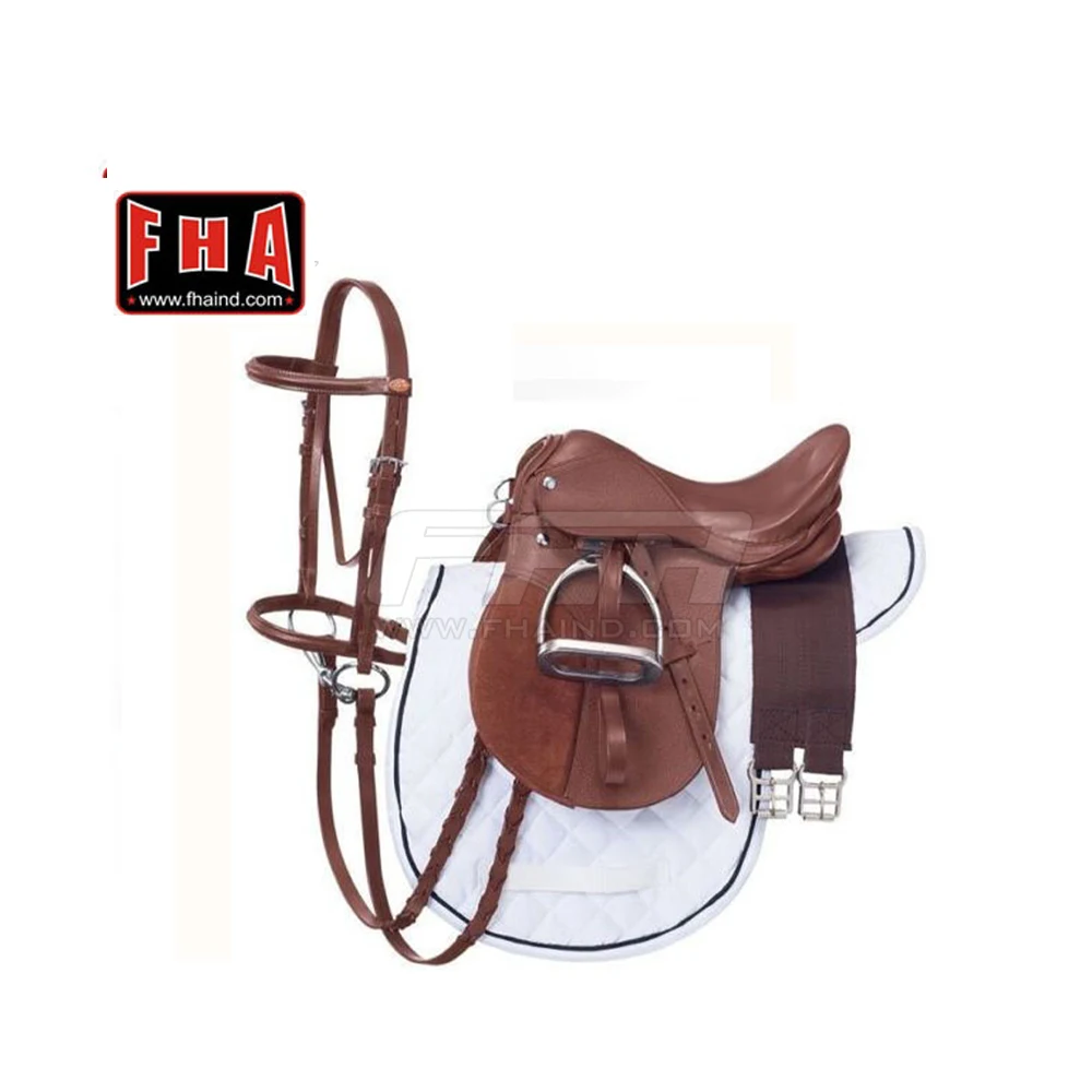Horse Riding Saddle  Full Set Horseback Riding Accessories Full Leather Saddle